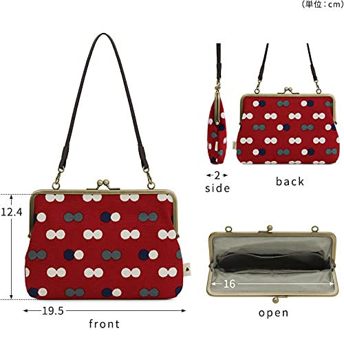 Amazon.co.jp: [AYANOKOJI] がま口 手帳ケース 帆布 にこだま